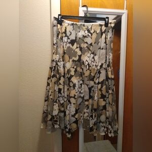 Floral Pleated Skirt